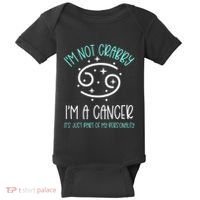Crabby Cancer Crab Zodiac Symbol Summer Birthday Horoscope Baby Bodysuit thumb 0