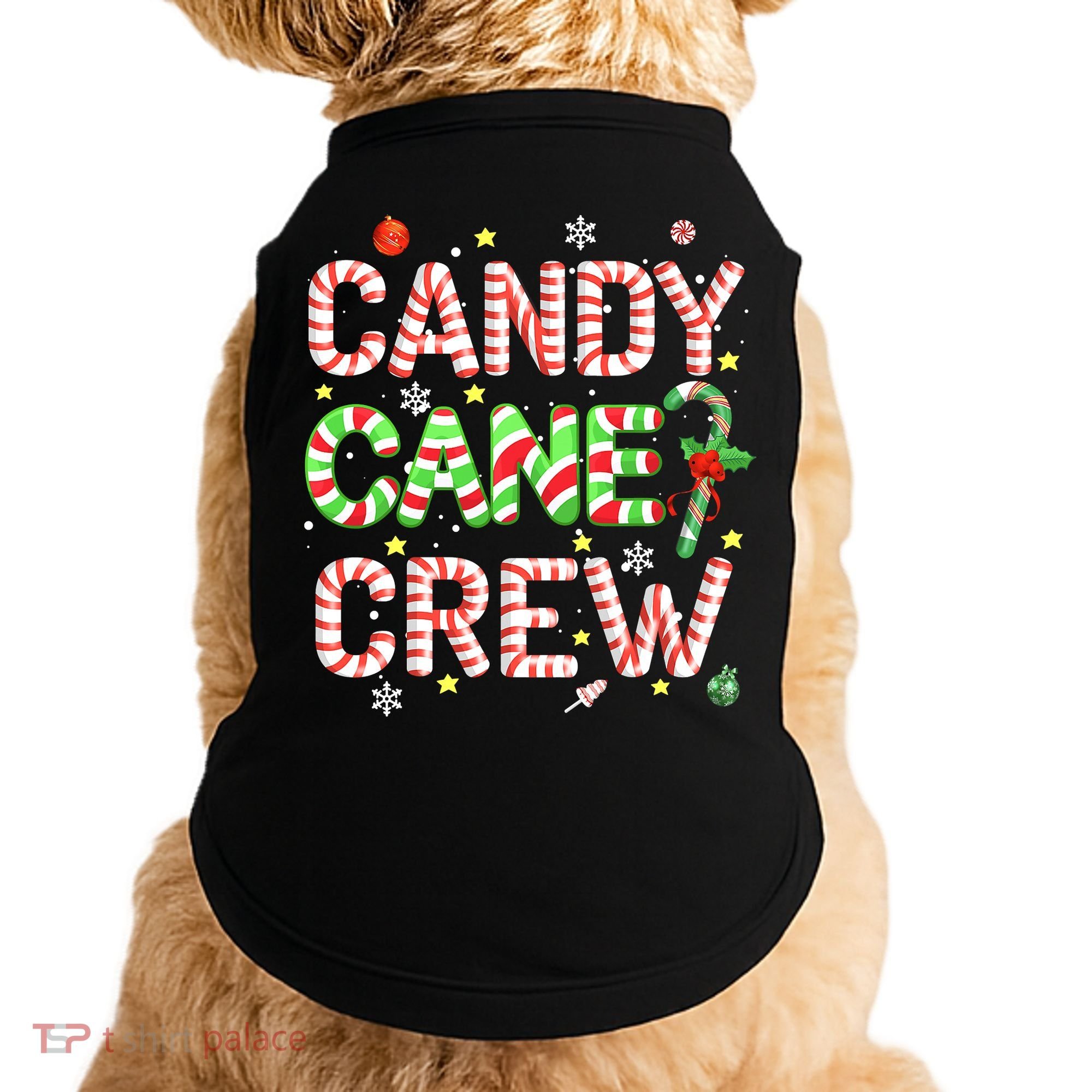 Candy Cane Crew Funny Christmas Candy Lover X-mas Pajamas Doggie Tank