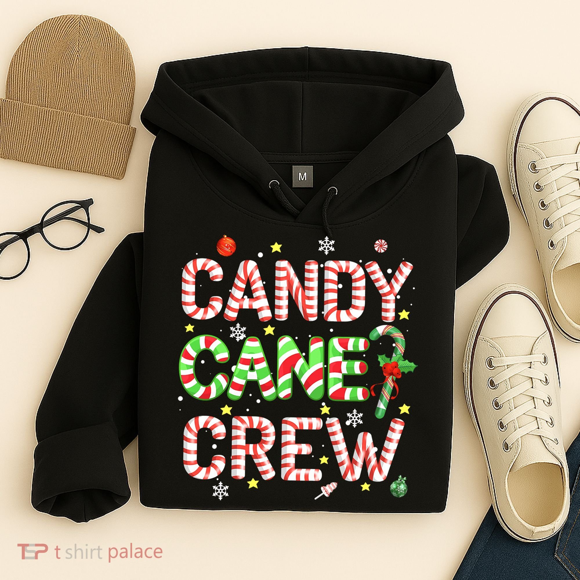 Candy Cane Crew Funny Christmas Candy Lover X-mas Pajamas Hoodie