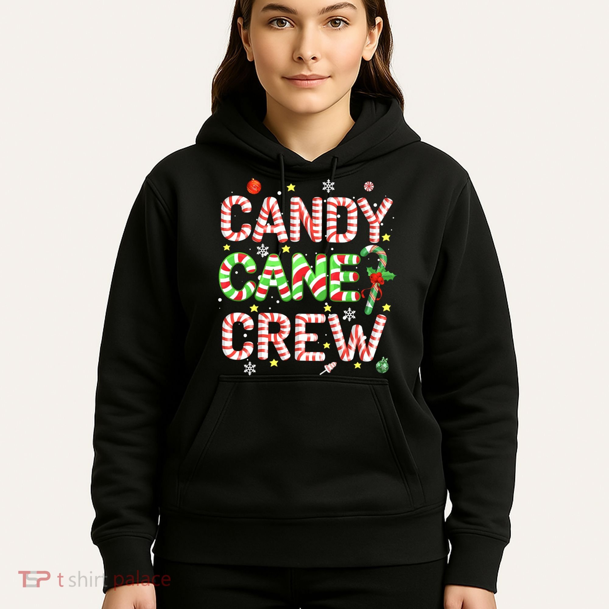 Candy Cane Crew Funny Christmas Candy Lover X-mas Pajamas Hoodie