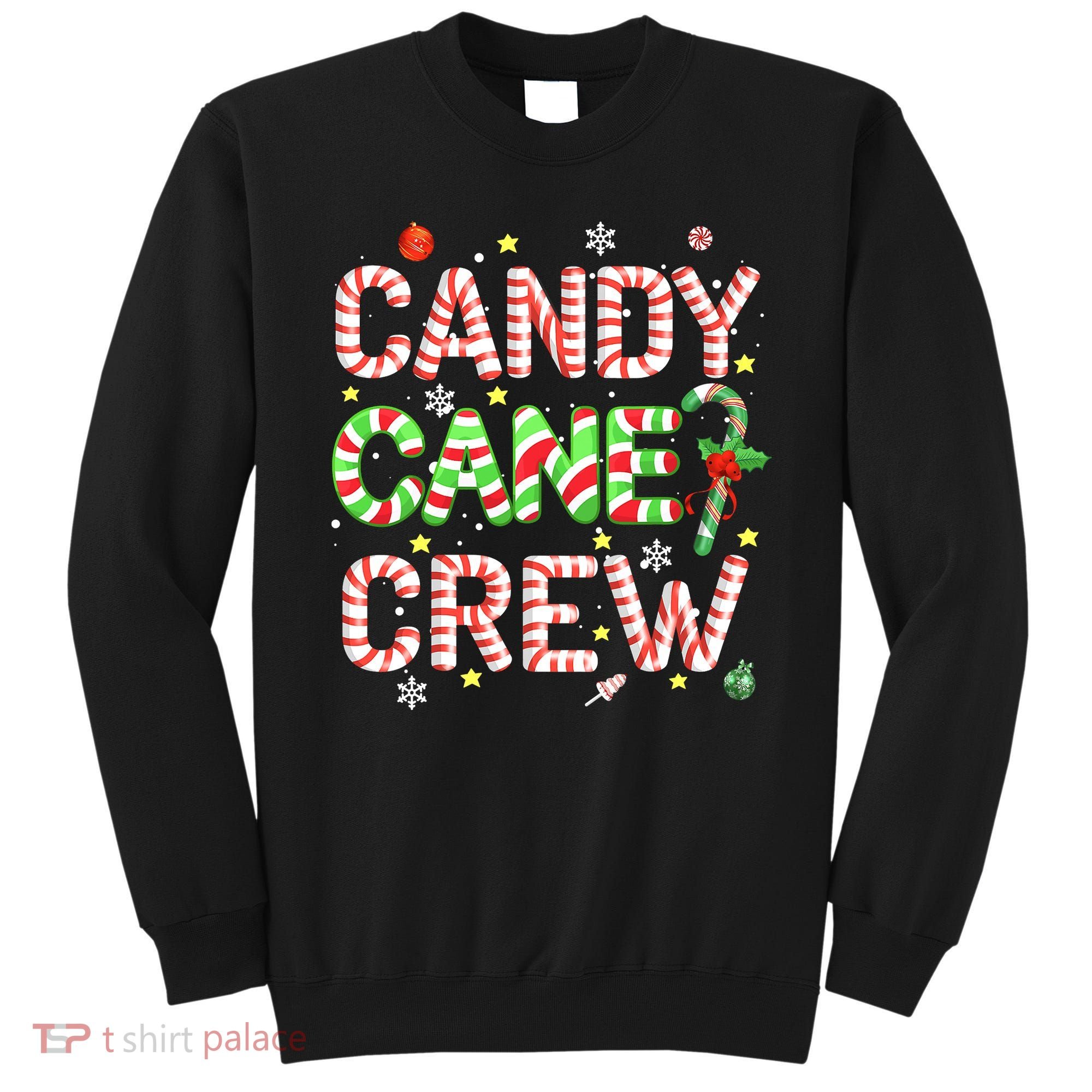 Candy Cane Crew Funny Christmas Candy Lover X-mas Pajamas Sweatshirt