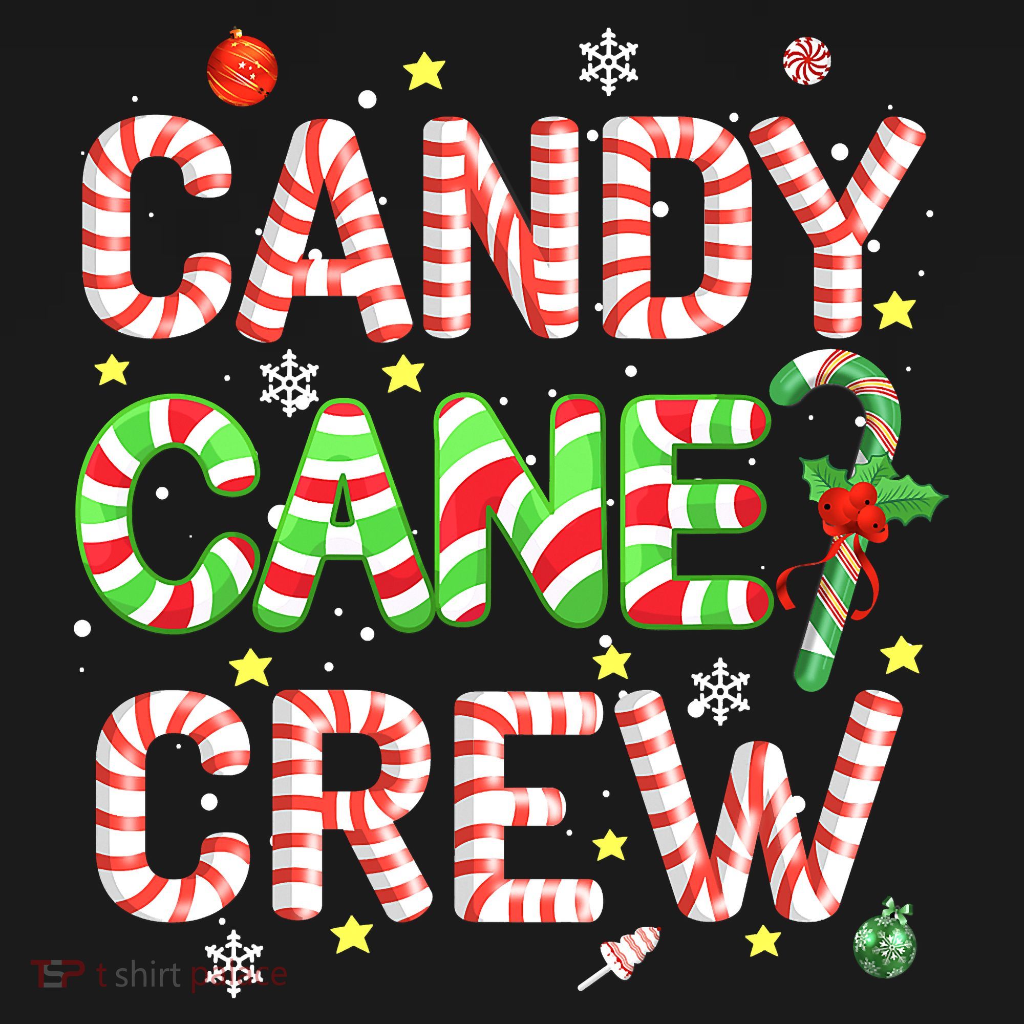 Candy Cane Crew Funny Christmas Candy Lover X-mas Pajamas Sweatshirt