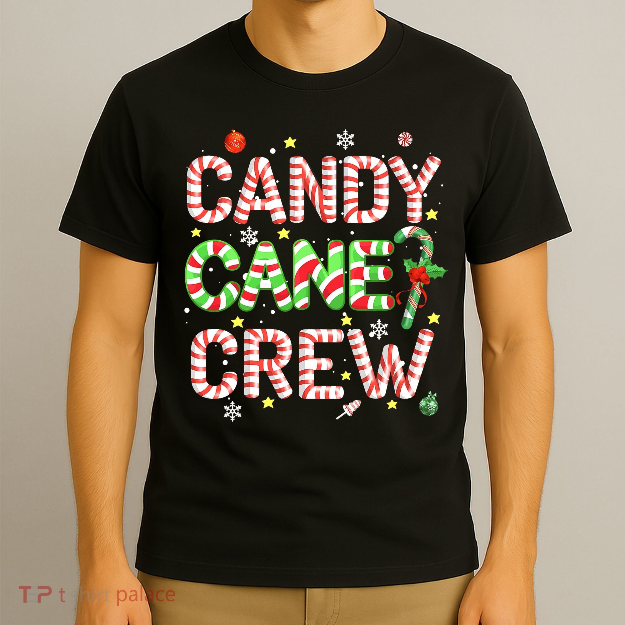 Candy Cane Crew Funny Christmas Candy Lover X-mas Pajamas T-Shirt