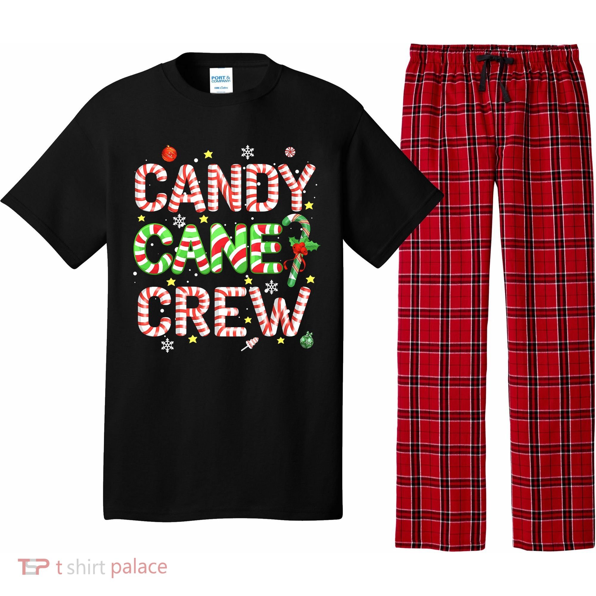 Candy Cane Crew Funny Christmas Candy Lover X-mas Pajamas Pajama Set