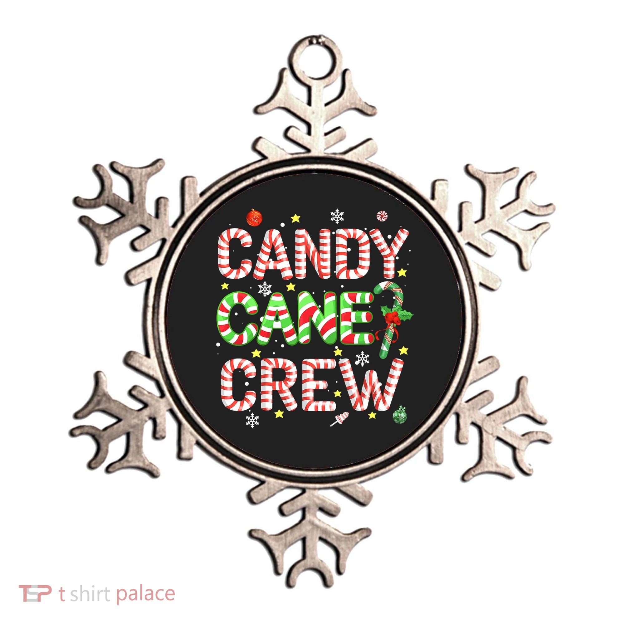 Candy Cane Crew Funny Christmas Candy Lover X-mas Pajamas Ornament