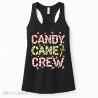 Candy Cane Crew Funny Christmas Candy Lover X-mas Pajamas Women's Tank Top thumb 0