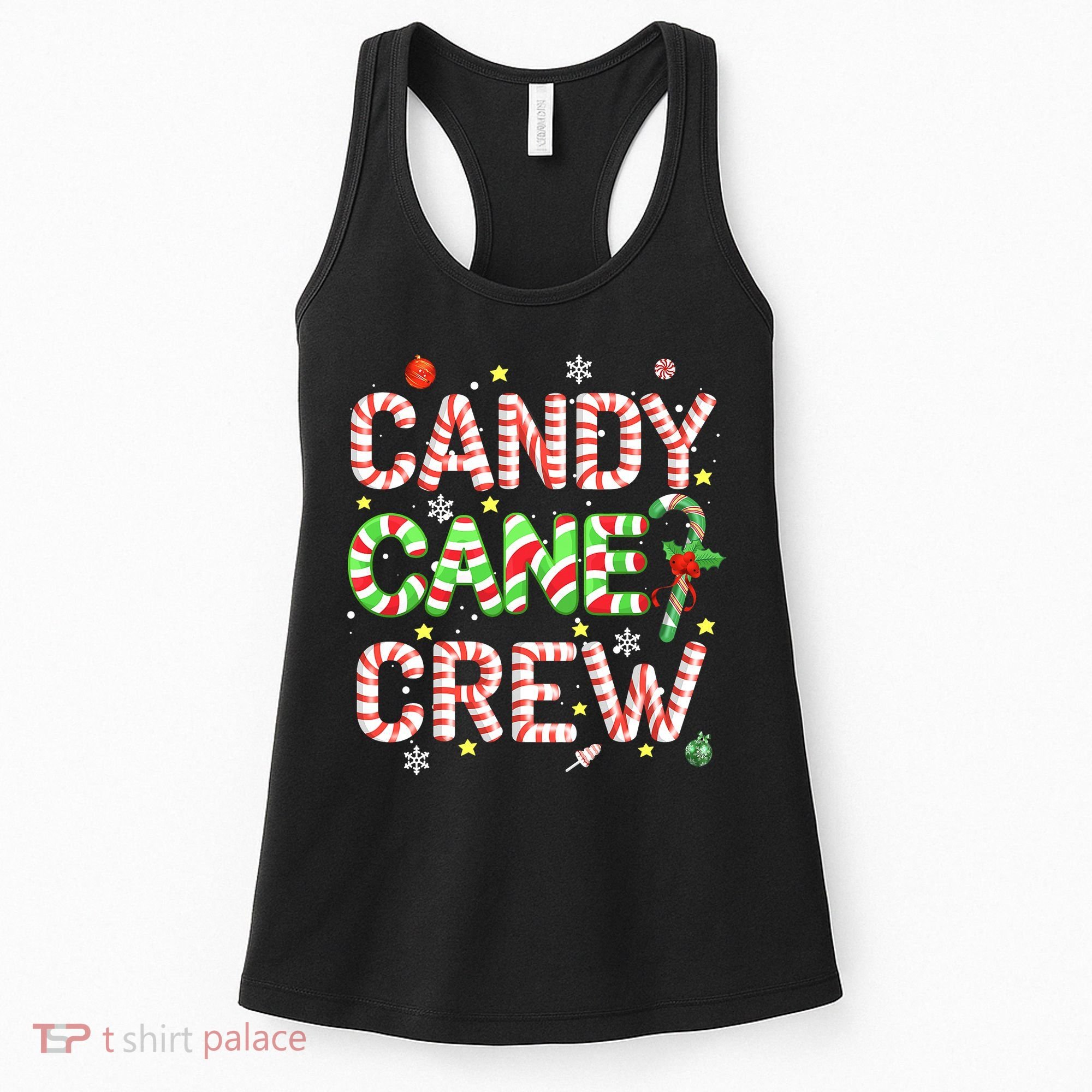 Candy Cane Crew Funny Christmas Candy Lover X-mas Pajamas Women's Tank Top