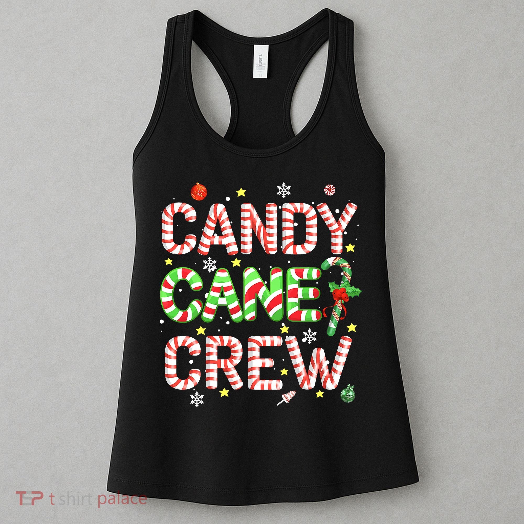 Candy Cane Crew Funny Christmas Candy Lover X-mas Pajamas Women's Tank Top