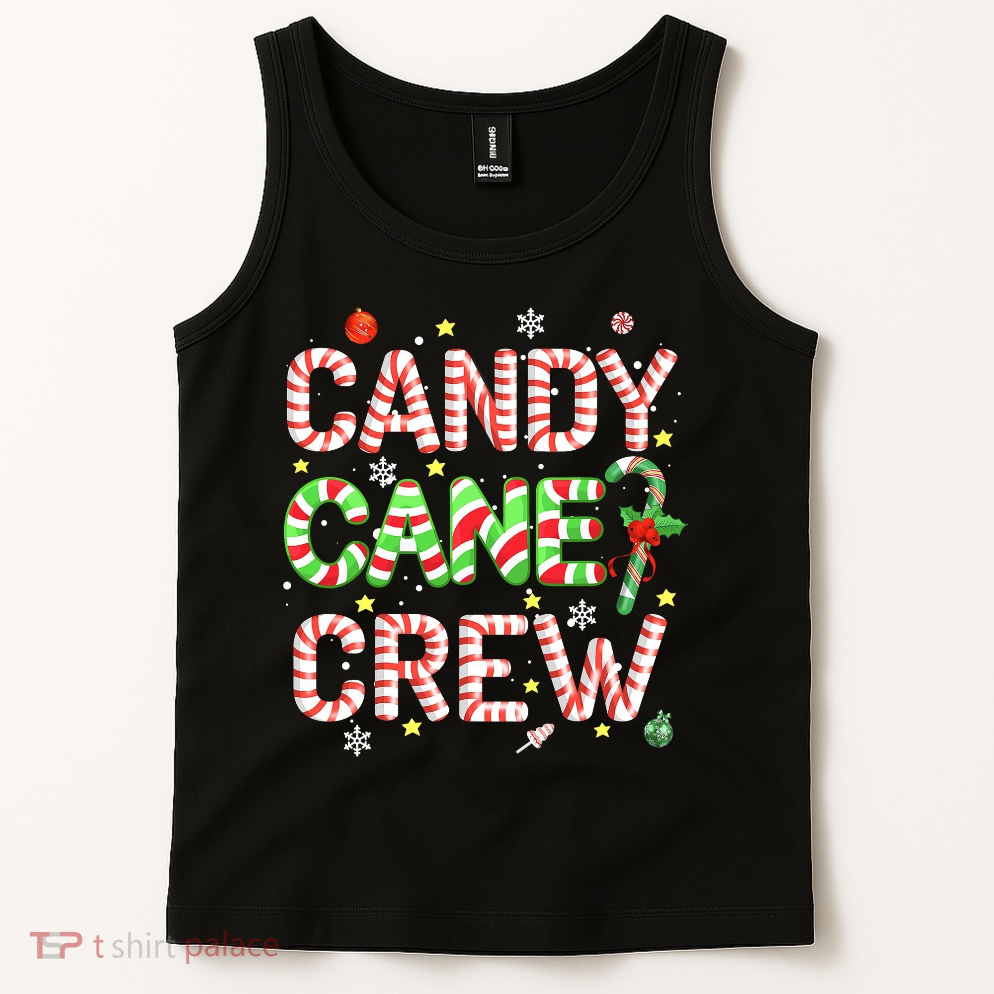 Candy Cane Crew Funny Christmas Candy Lover X-mas Pajamas Tank Top