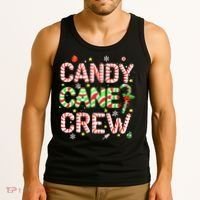 Candy Cane Crew Funny Christmas Candy Lover X-mas Pajamas Tank Top thumb 3