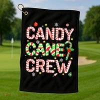 Candy Cane Crew Funny Christmas Candy Lover X-mas Pajamas Golf Towel thumb 1