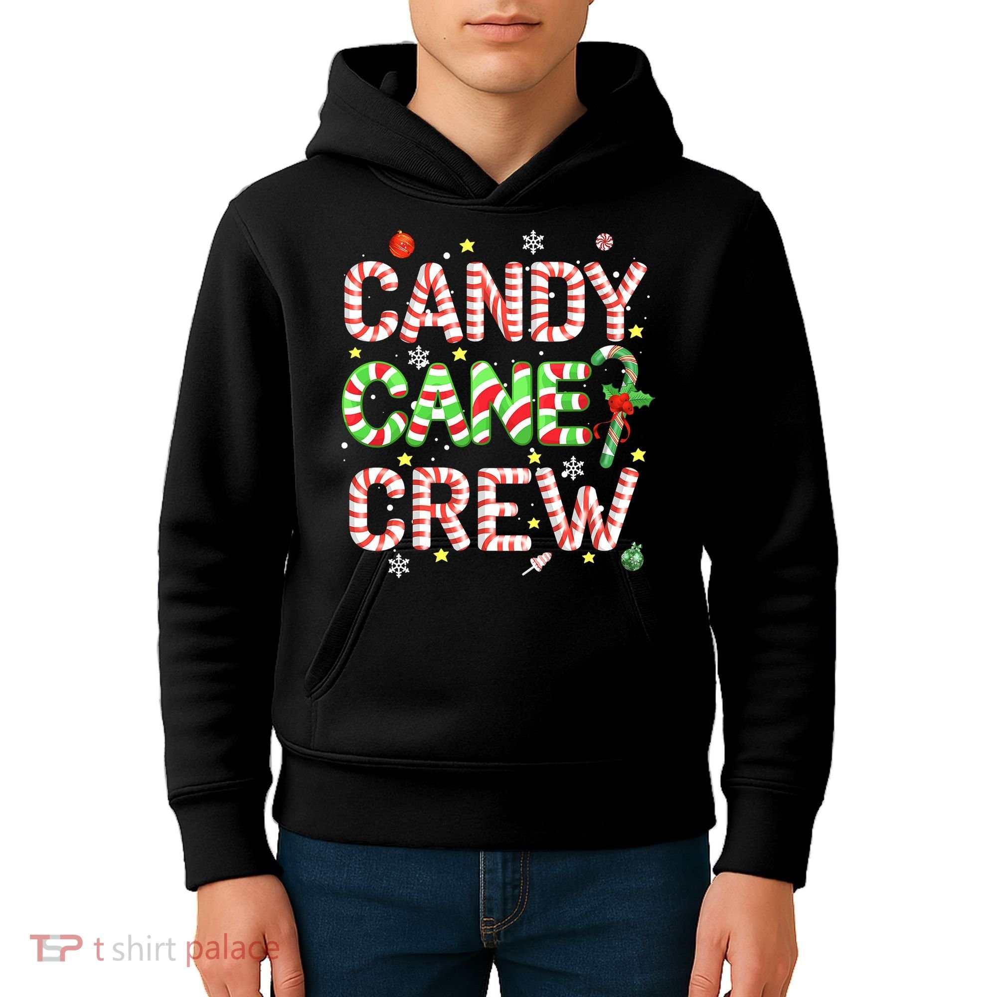 Candy Cane Crew Funny Christmas Candy Lover X-mas Pajamas Kids Hoodie