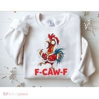 Crazy Chicken Cartoon F-Caw-F Funny Santa Chrismas Sweatshirt thumb 2