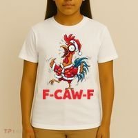 Crazy Chicken Cartoon F-Caw-F Funny Santa Chrismas T-Shirt thumb 4