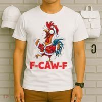 Crazy Chicken Cartoon F-Caw-F Funny Santa Chrismas T-Shirt thumb 6