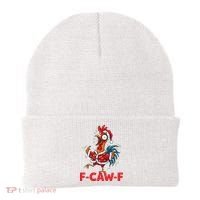 Crazy Chicken Cartoon F-Caw-F Funny Santa Chrismas Beanie thumb 0