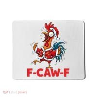 Crazy Chicken Cartoon F-Caw-F Funny Santa Chrismas Mousepad thumb 0