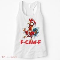 Crazy Chicken Cartoon F-Caw-F Funny Santa Chrismas Women's Tank Top thumb 0