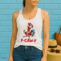 Crazy Chicken Cartoon F-Caw-F Funny Santa Chrismas Women's Tank Top thumb 2