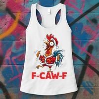 Crazy Chicken Cartoon F-Caw-F Funny Santa Chrismas Women's Tank Top thumb 3