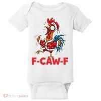 Crazy Chicken Cartoon F-Caw-F Funny Santa Chrismas Baby Bodysuit thumb 0