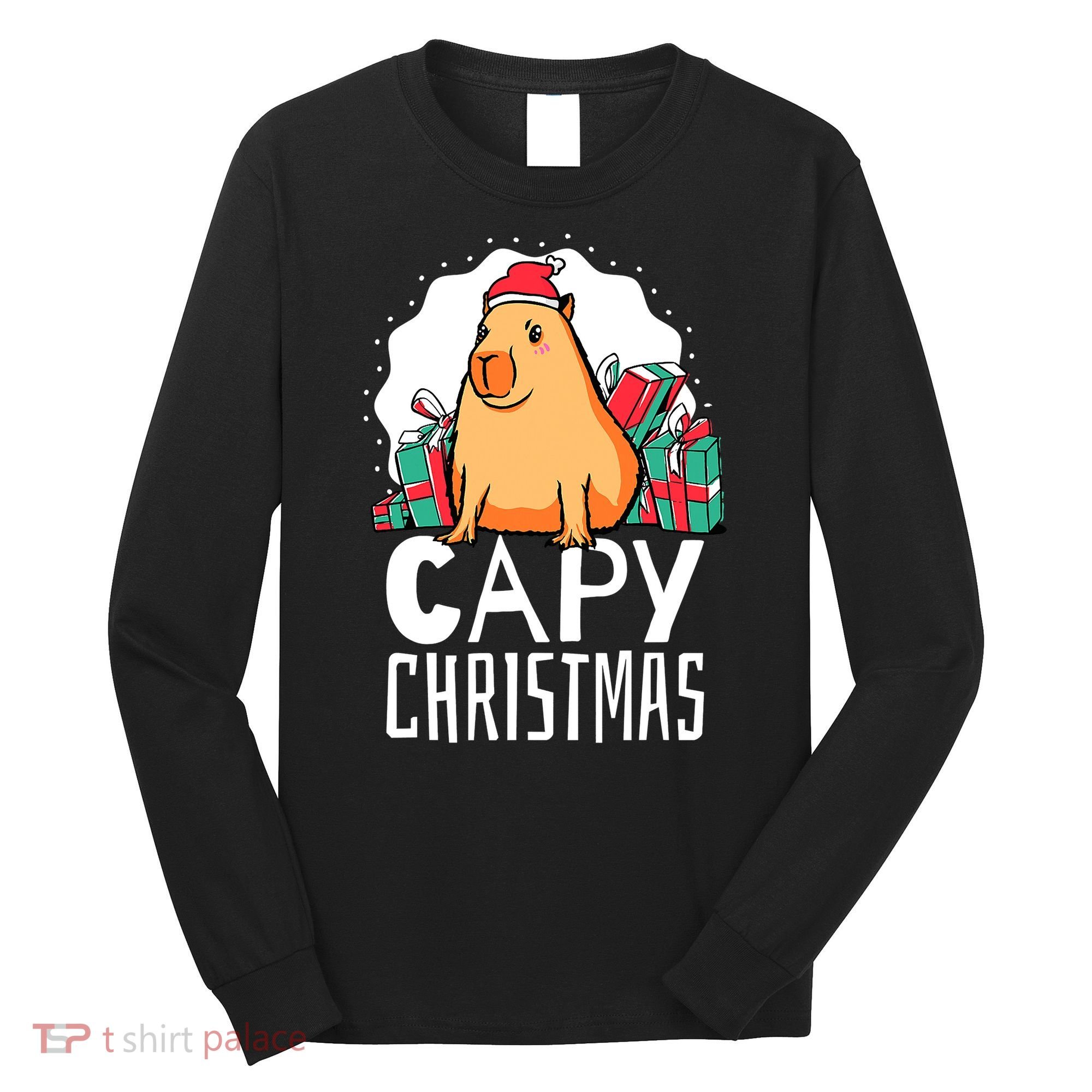 Capy Christmas Capybara Long Sleeve Shirt