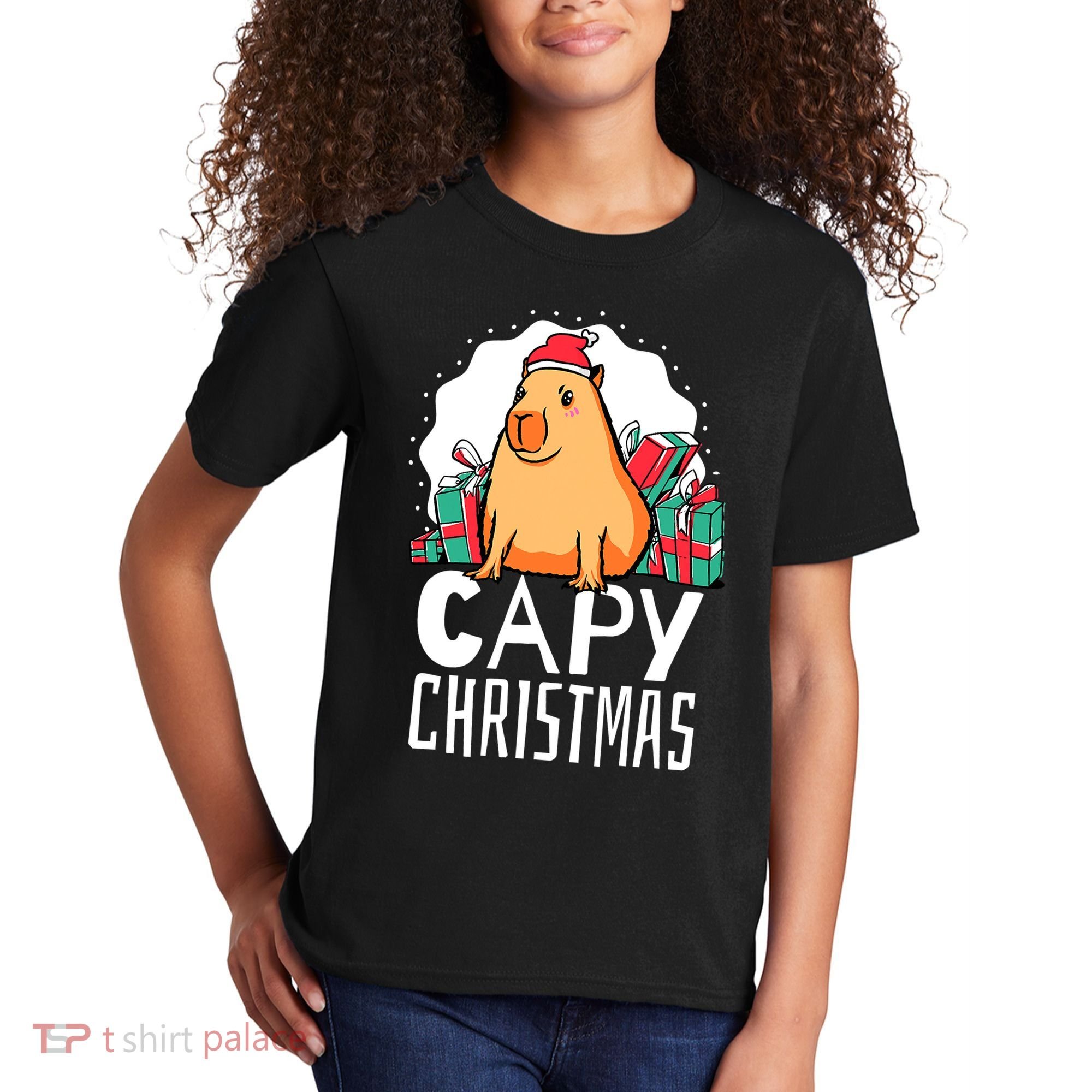 Capy Christmas Capybara Kids T-Shirt