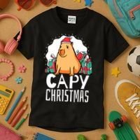 Capy Christmas Capybara Kids T-Shirt thumb 3