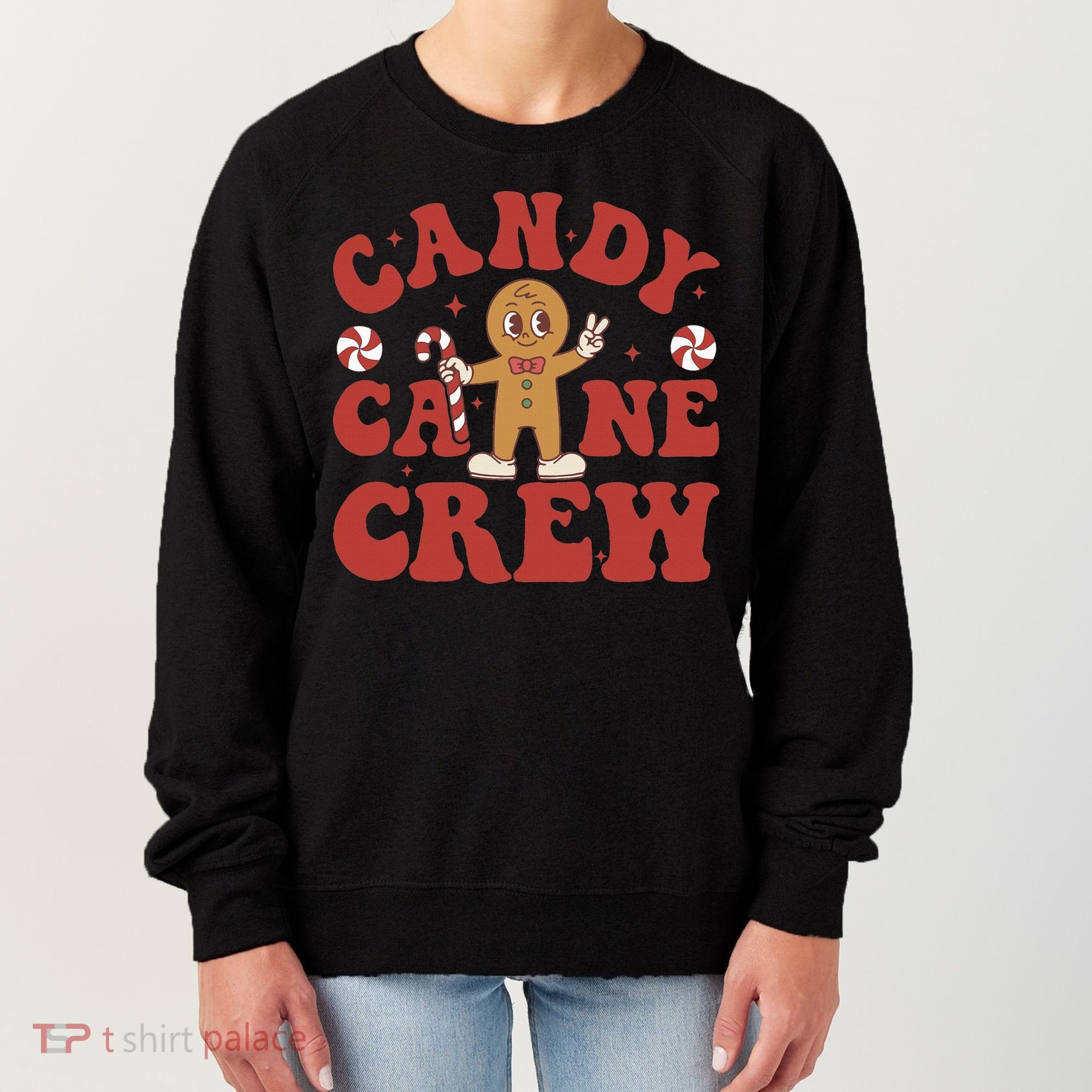 Candy Cane Crew Cookie Merry Christmas Gingerbread Cute  Women's Sweatshirt