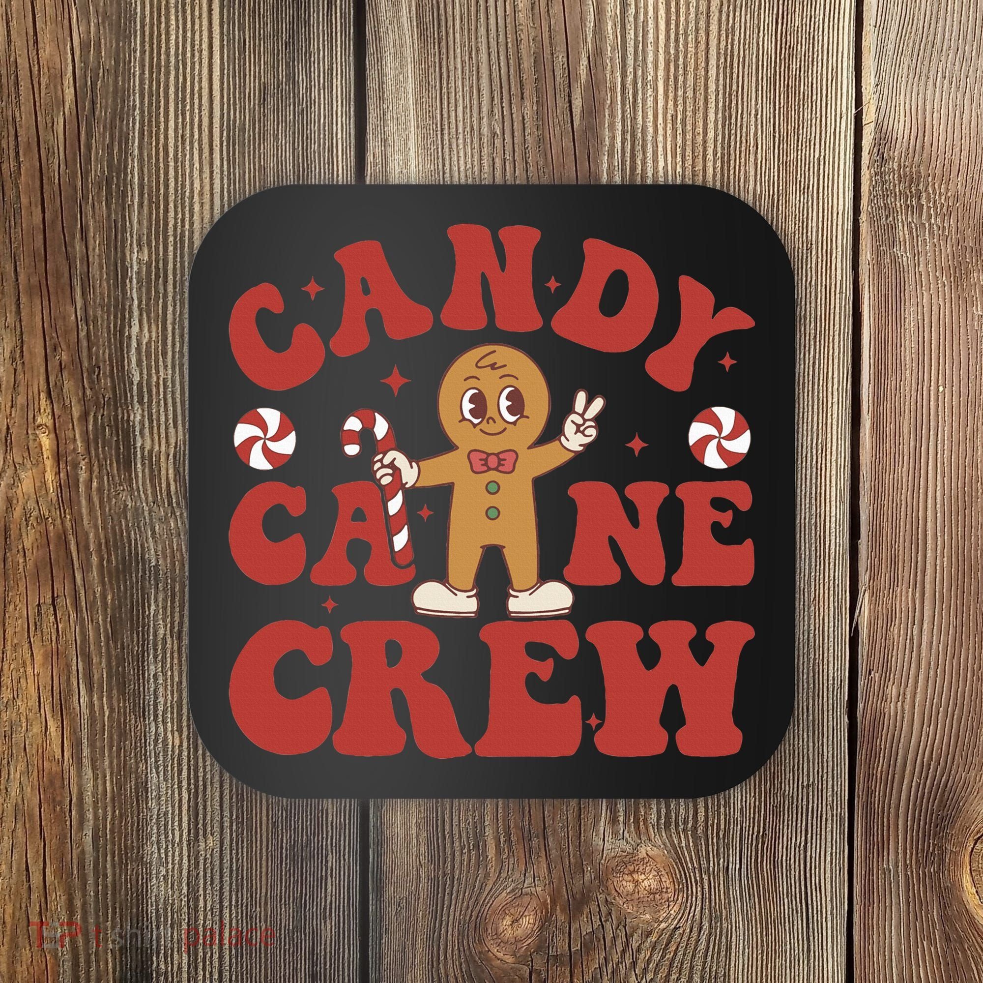 Candy Cane Crew Cookie Merry Christmas Gingerbread Cute  Coaster