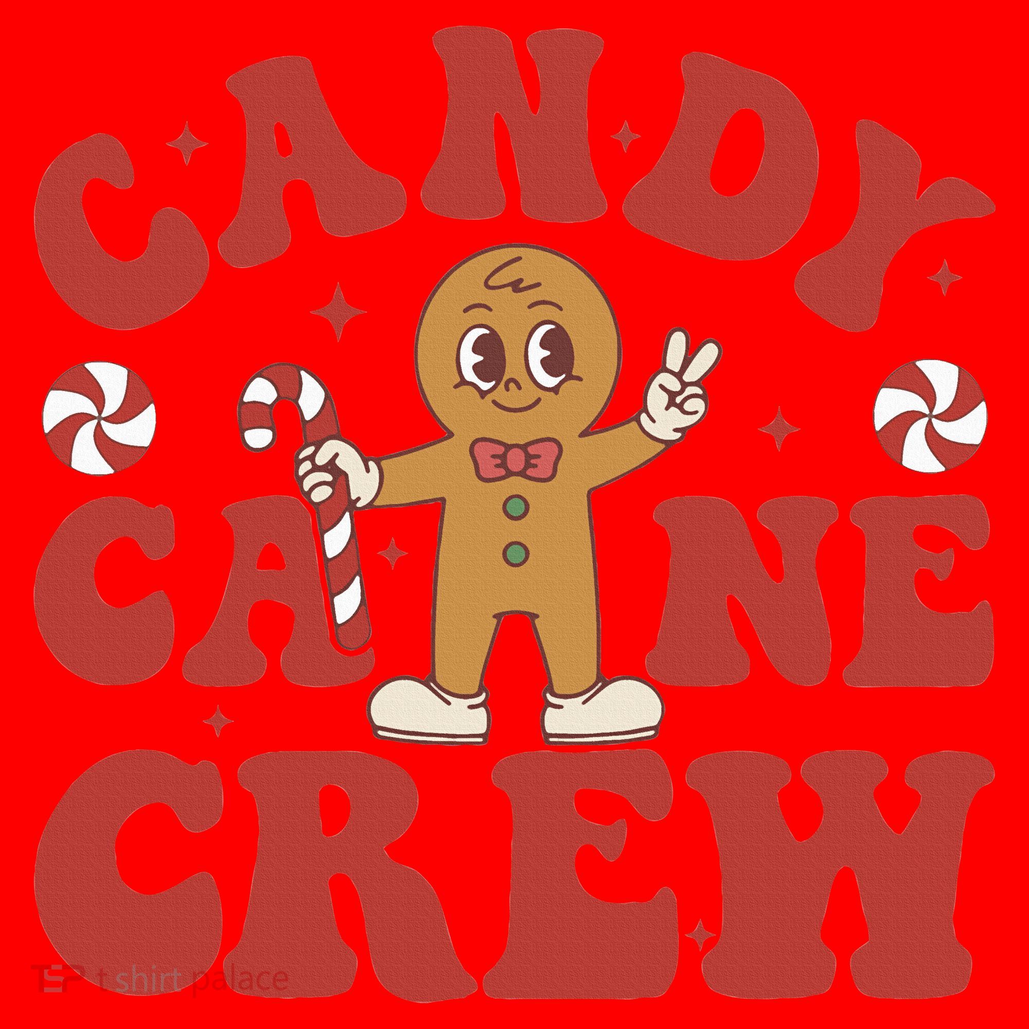 Candy Cane Crew Cookie Merry Christmas Gingerbread Cute  Santa Hat