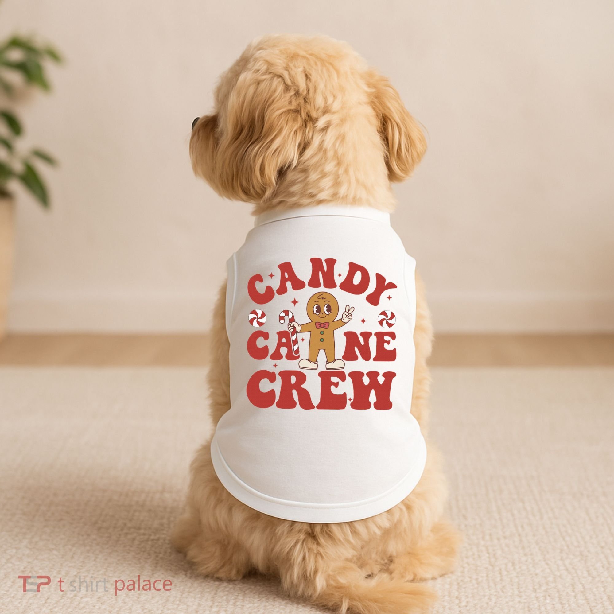 Candy Cane Crew Cookie Merry Christmas Gingerbread Cute  Doggie Tank
