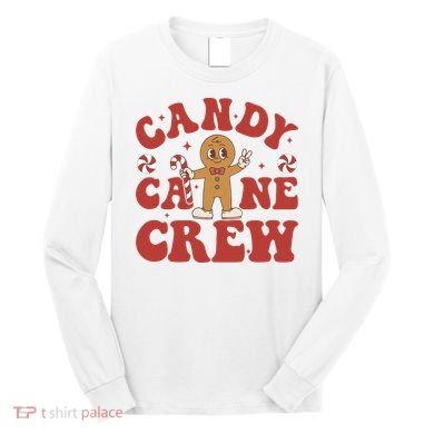 Candy Cane Crew Cookie Merry Christmas Gingerbread Cute  Long Sleeve Shirt