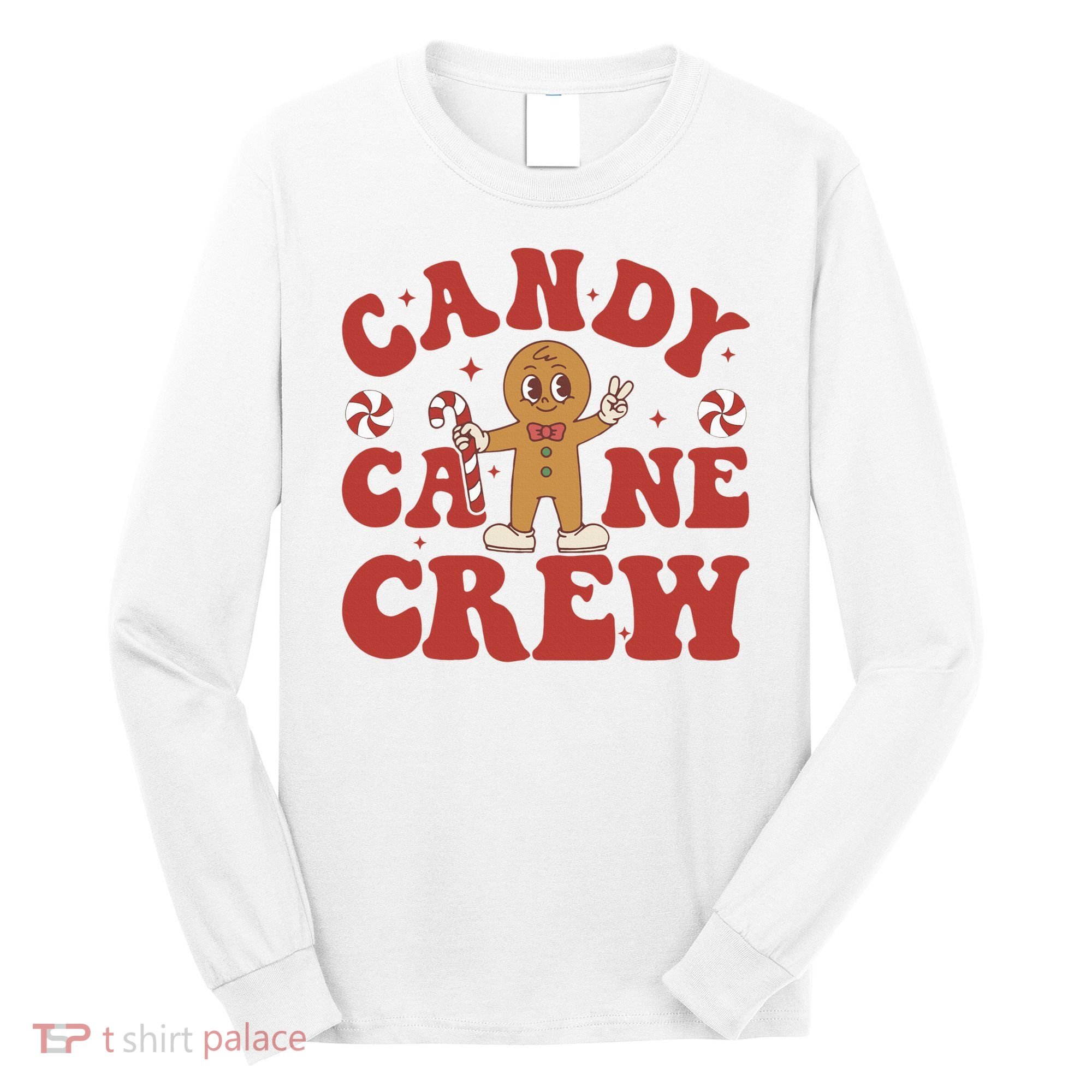 Candy Cane Crew Cookie Merry Christmas Gingerbread Cute  Long Sleeve Shirt