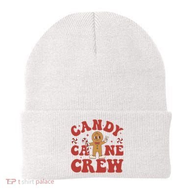 Candy Cane Crew Cookie Merry Christmas Gingerbread Cute  Beanie