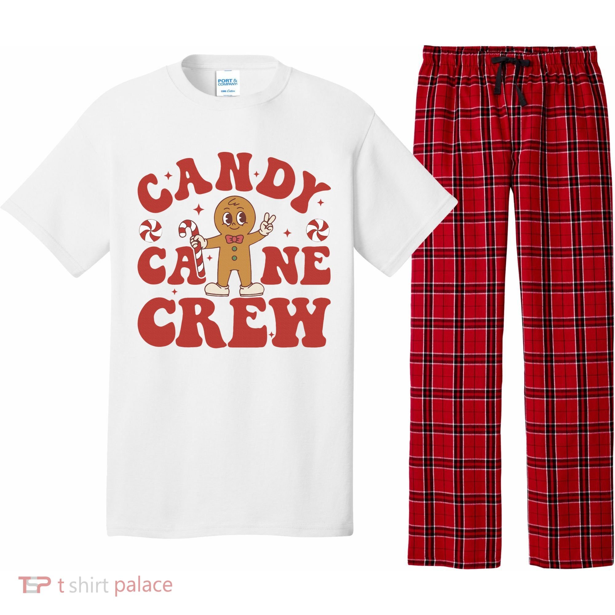 Candy Cane Crew Cookie Merry Christmas Gingerbread Cute  Pajama Set