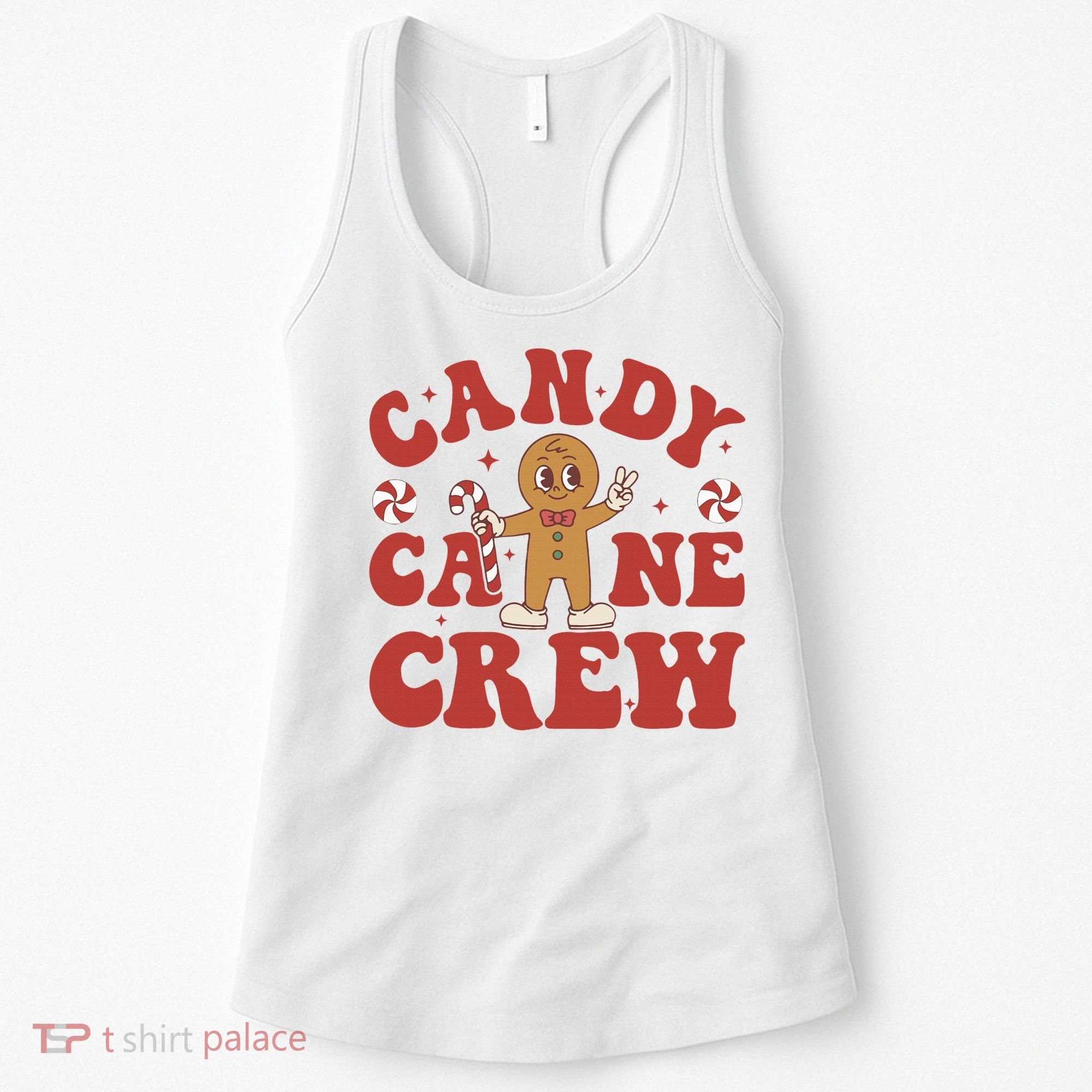 Candy Cane Crew Cookie Merry Christmas Gingerbread Cute  Women's Tank Top