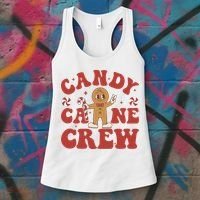 Candy Cane Crew Cookie Merry Christmas Gingerbread Cute  Women's Tank Top thumb 3