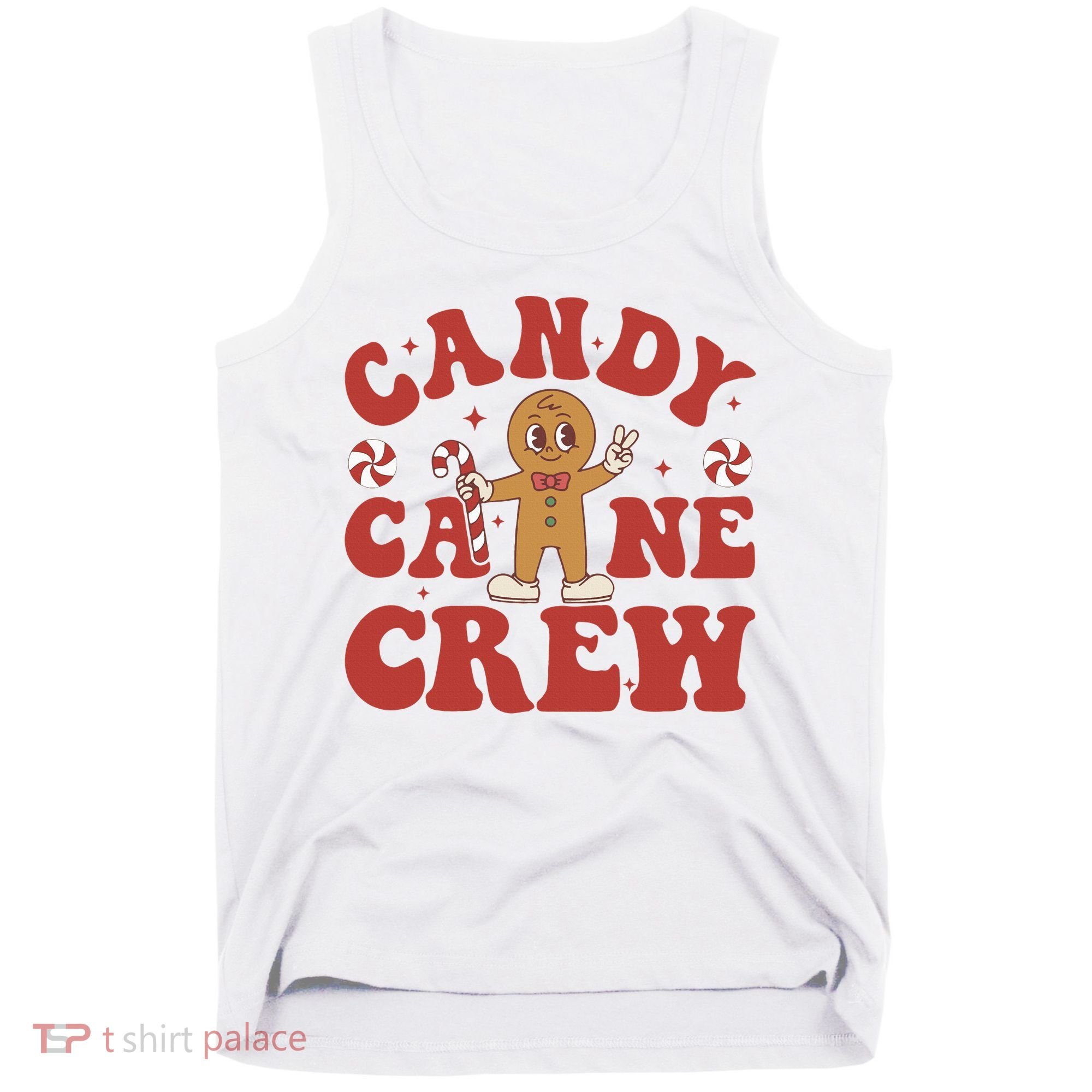 Candy Cane Crew Cookie Merry Christmas Gingerbread Cute  Tank Top