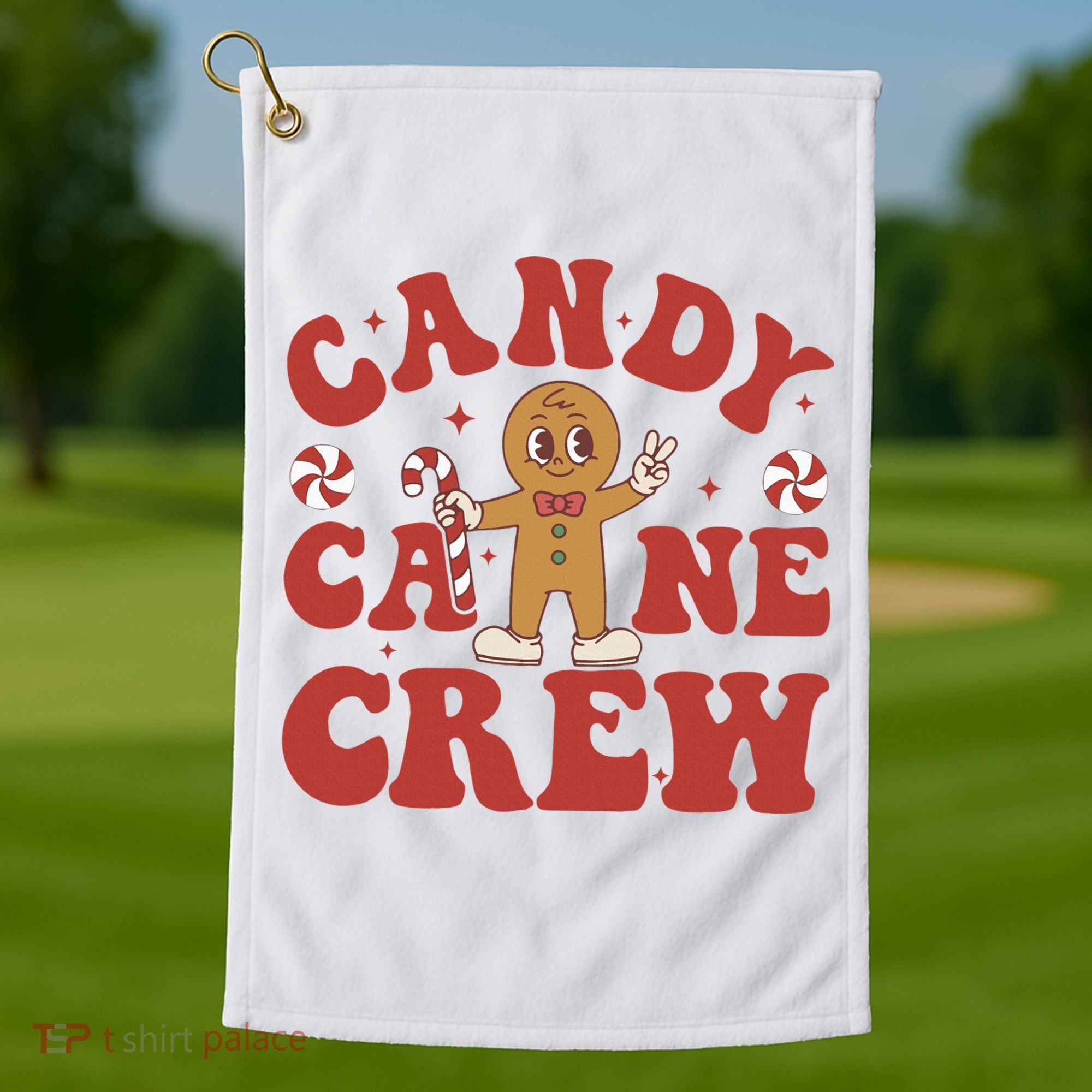Candy Cane Crew Cookie Merry Christmas Gingerbread Cute  Golf Towel