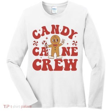 Candy Cane Crew Cookie Merry Christmas Gingerbread Cute  Women's Long Sleeve Shirt