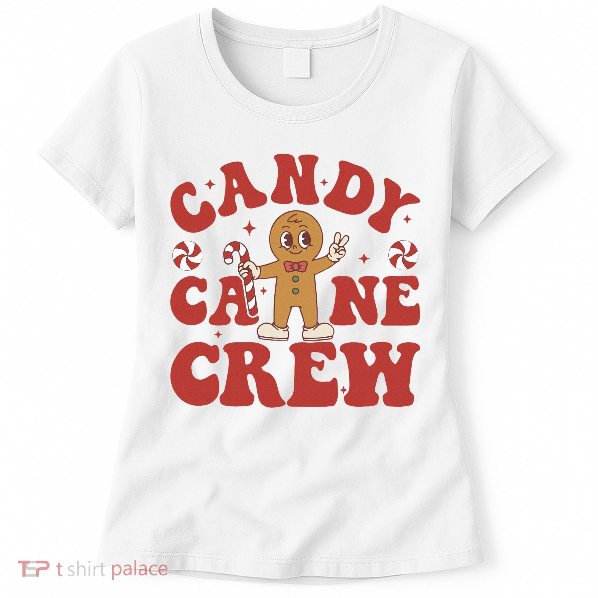 Candy Cane Crew Cookie Merry Christmas Gingerbread Cute  Women's T-Shirt