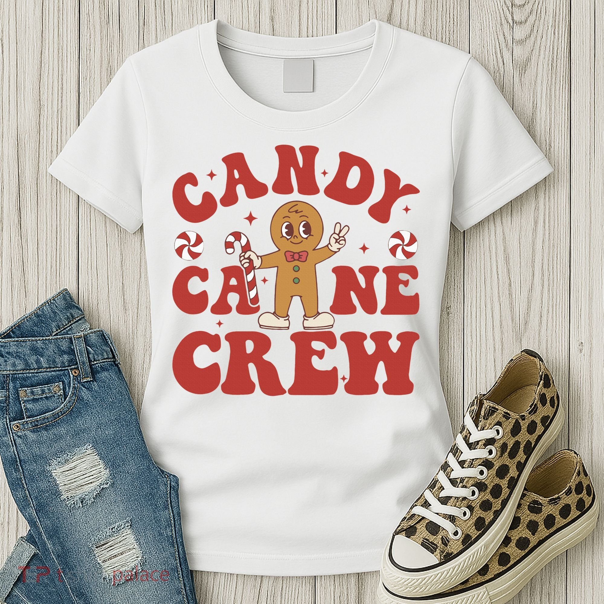 Candy Cane Crew Cookie Merry Christmas Gingerbread Cute  Women's T-Shirt
