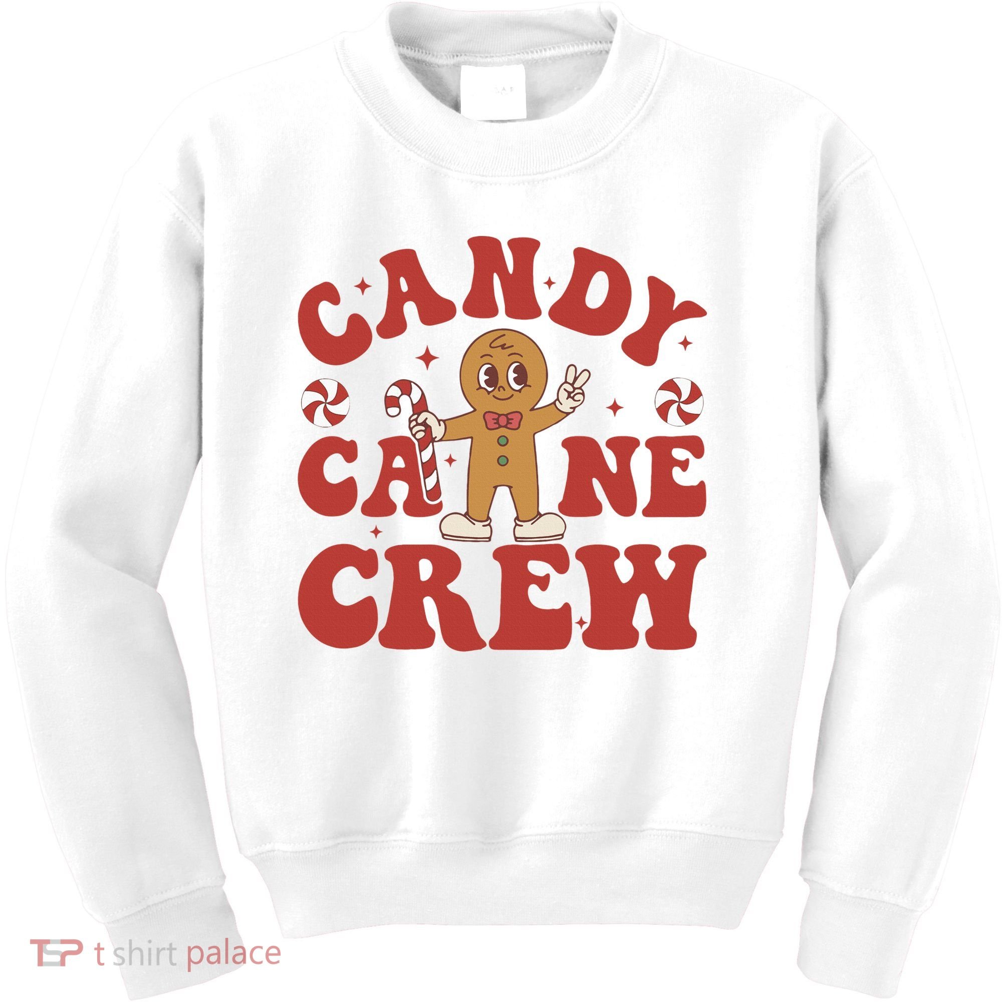 Candy Cane Crew Cookie Merry Christmas Gingerbread Cute  Kids Sweatshirt