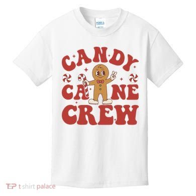 Candy Cane Crew Cookie Merry Christmas Gingerbread Cute  Kids T-Shirt