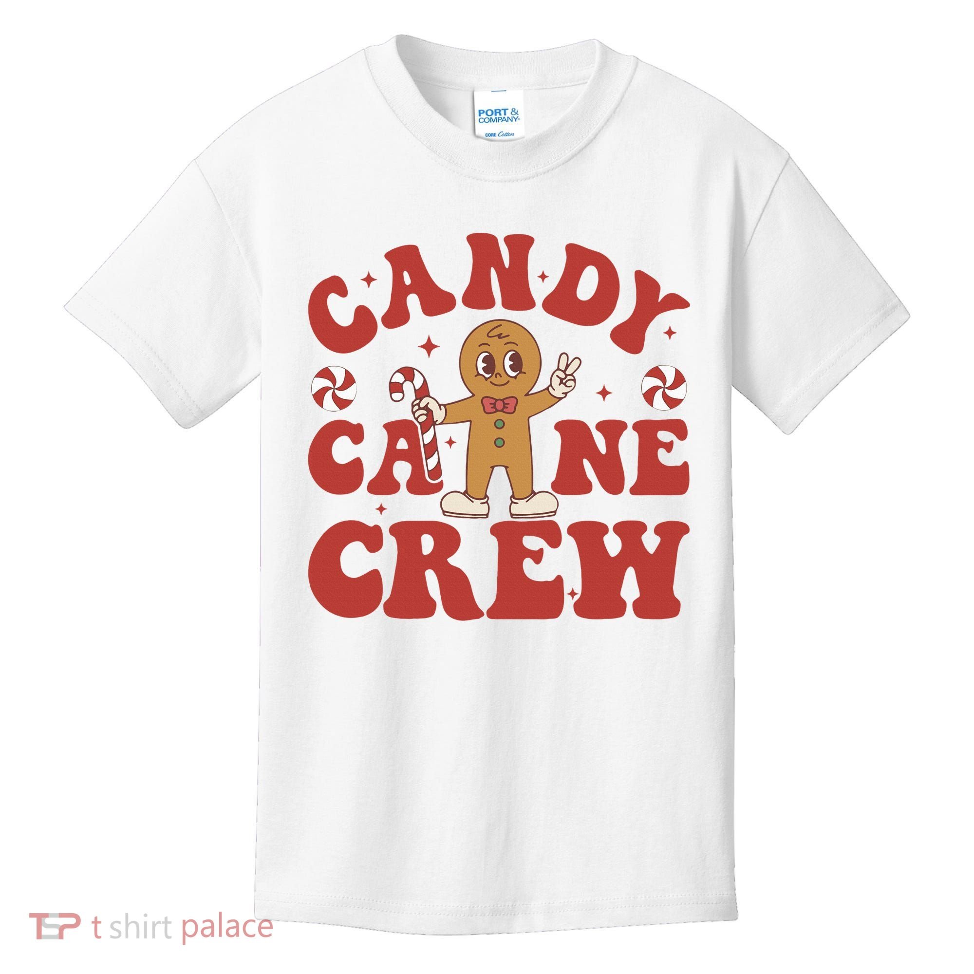 Candy Cane Crew Cookie Merry Christmas Gingerbread Cute  Kids T-Shirt
