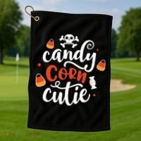 Candy Corn Cutie Halloween Golf Towel thumb 1