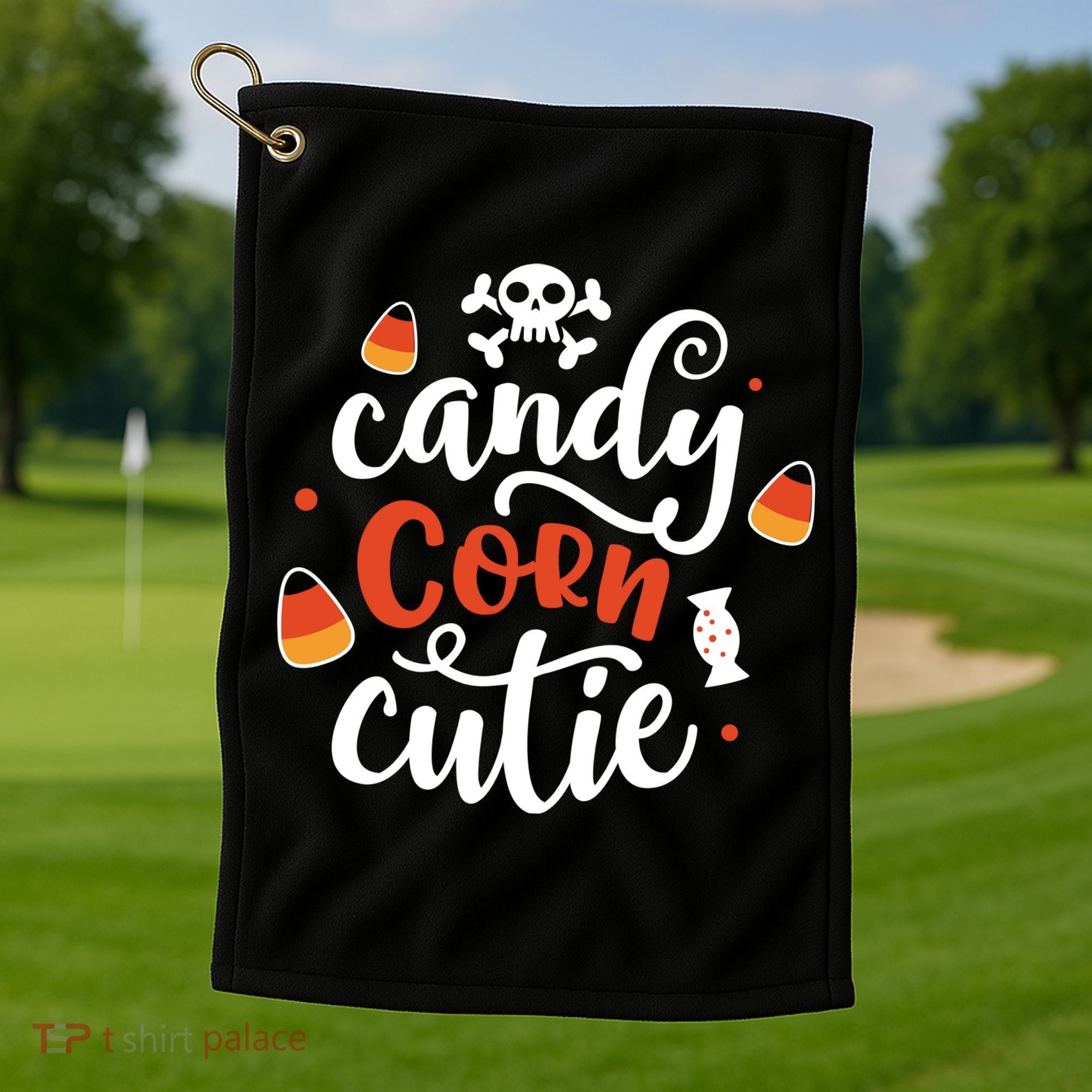 Candy Corn Cutie Halloween Golf Towel