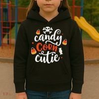 Candy Corn Cutie Halloween Kids Hoodie thumb 3