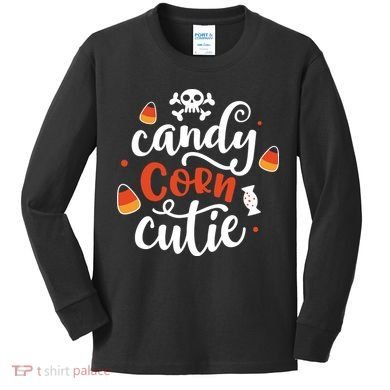 Candy Corn Cutie Halloween Kids Long Sleeve Shirt